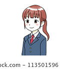 Smiling female student watercolor illustration 113501596