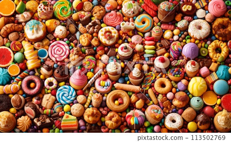 A variety of colorful sweets 113502769