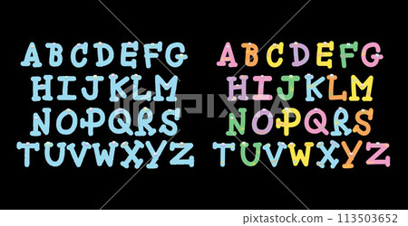 Pastel A to Z alphabet letters for campaign logo, font, typography, text, icon, social media, shirt, print, plush toy, brooch, sticker, decorations, cute patches, education book, initials, kid clothes Pastel A to Z alphabet letters for campaign logo, font, typography, text, icon, social media, shirt, print, plush toy, brooch, sticker, decorations, cute patches, education book, initials, kid clothes 113503652