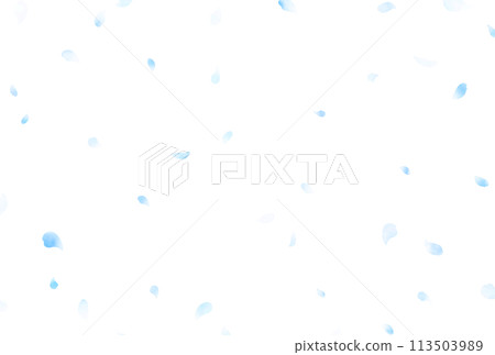 Background material_Watercolor cherry blossom snow_Blue 113503989