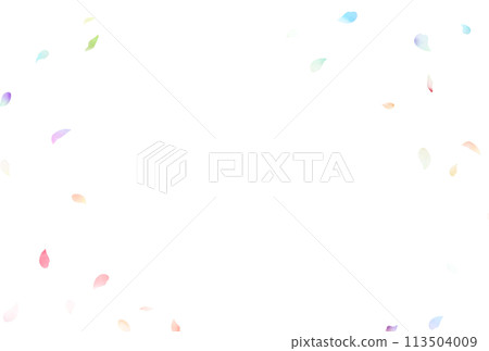 背景素材_水彩花暴風雪_多彩 113504009