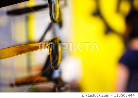 Closeup sunglasses in shop 113505444