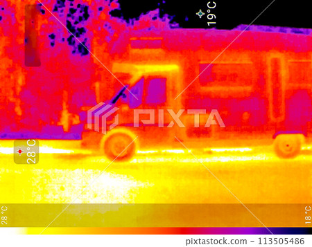 Thermal image, caravan vehicle. 113505486