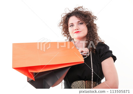 lovely woman with shopping bags lovely woman with shopping bags 113505871