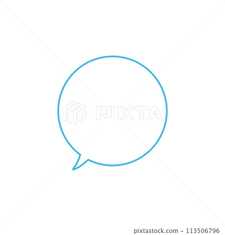 Simple light blue round speech bubble, left-facing Simple light blue round speech bubble, left-facing 113506796