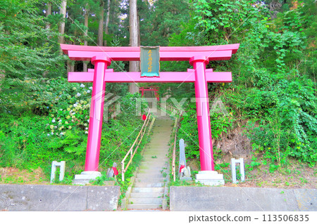 Tohoku, Hiraizumi, Chusonji, Sekiyama foothills, Akado Inari Daimyojin Shrine with a torii gate along the road on the side of the second parking lot, Hiraizumi Town, Iwate Prefecture (4) Tohoku, Hiraizumi, Chusonji, Sekiyama foothills, Akado Inari Daimyojin Shrine with a torii gate along the road on the side of the second parking lot, Hiraizumi Town, Iwate Prefecture (4) 113506835