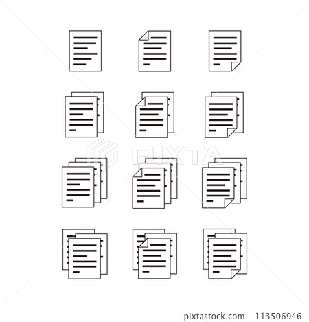 Document and paperwork icon set Document and paperwork icon set 113506946