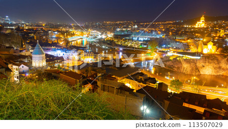 Night view of Tbilisi, capital of Georgia Night view of Tbilisi, capital of Georgia 113507029