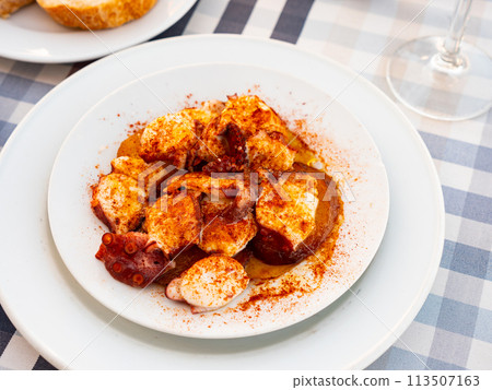 Dish of Spanish cuisine is the octopus in Galician Dish of Spanish cuisine is the octopus in Galician 113507163