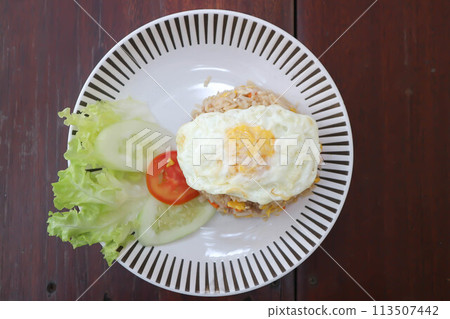 stir fried rice or fried rice with sunny side up egg stir fried rice or fried rice with sunny side up egg 113507442