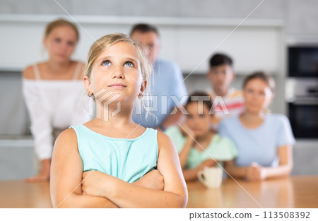 Thoughtful pre-teen girl Thoughtful pre-teen girl 113508392
