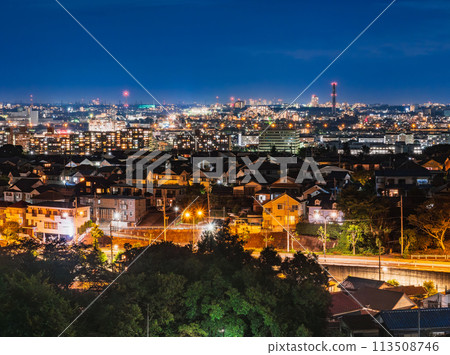 Residential area at night, Tokyo suburbs 113508746