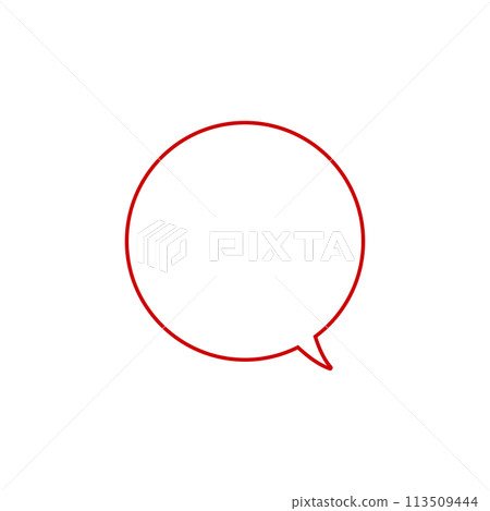 Simple red round speech bubble, right-facing 113509444