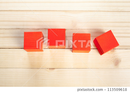 Colorful wooden building blocks 113509618