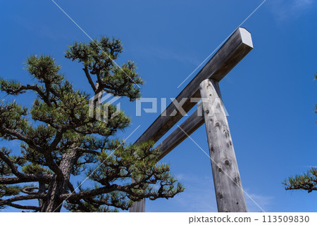 The remains of Shichiri-no-Watashi Shrine and the largest torii gate in Ise Province (Kuwana City, Mie Prefecture) 113509830