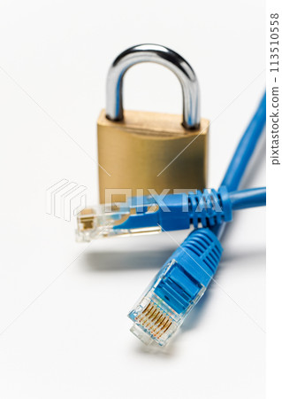 network cable and padlock 113510558