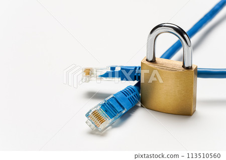 network cable and padlock network cable and padlock 113510560