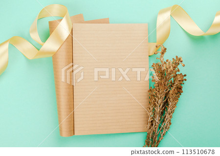 Blank card with ribbon Blank card with ribbon 113510678