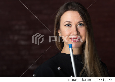 Young, beautiful girl smokes a hookah Young, beautiful girl smokes a hookah 113510962