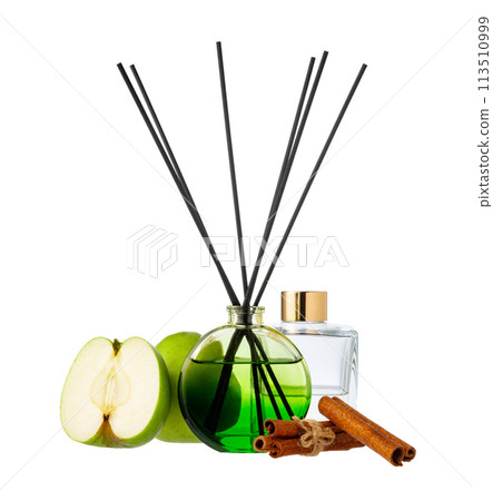 Aromatic diffuser with apple scent isolated on white 113510999