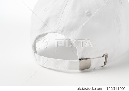 White Baseball Cap on White Background 113511001