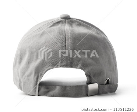 Gray Baseball Cap on White Background 113511226