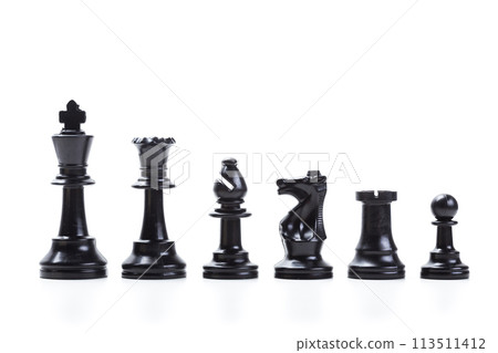 Chess game or chess pieces with white background 113511412