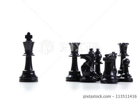 Chess game or chess pieces with white background Chess game or chess pieces with white background 113511416