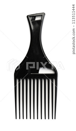 Black plastic hair comb isolated on white background Black plastic hair comb isolated on white background 113511444