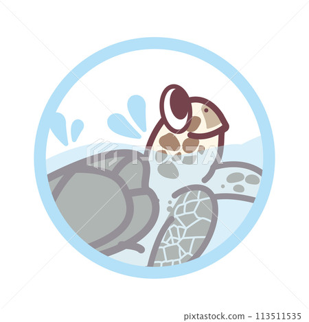 Swimming sea turtle icon 113511535
