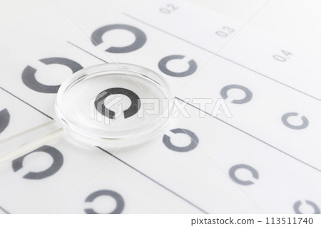 視力測試圖和放大鏡-視力測試圖片素材 113511740