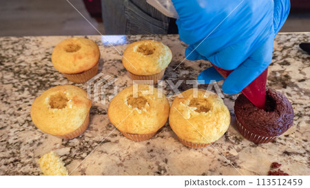 In the process of crafting delightful cactus cupcakes, the freshly baked vanilla and chocolate cupcakes are generously filled with tangy lemon and sweet raspberry filling, enhancing the flavors and In the process of crafting delightful cactus cupcakes, the freshly baked vanilla and chocolate cupcakes are generously filled with tangy lemon and sweet raspberry filling, enhancing the flavors and 113512459