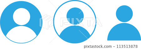 Person pictogram silhouette icon upper body avatar circle set 113513878