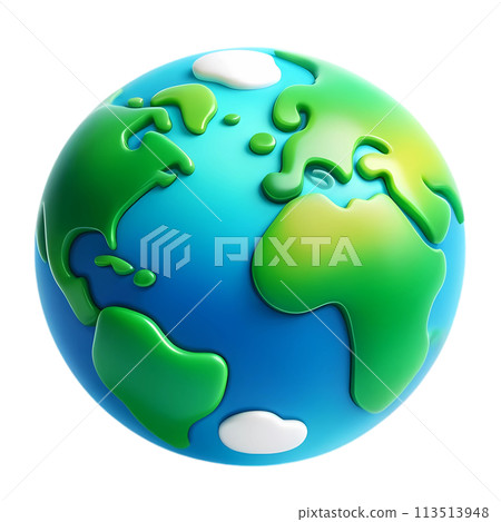 Earth day concept with people hugging the earth in 3D cartoon for environment and climate change awareness  113513948