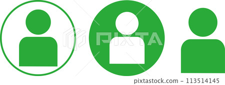 Person pictogram silhouette icon upper body avatar circle set 113514145