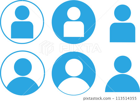 Person pictogram silhouette icon upper body avatar circle set Person pictogram silhouette icon upper body avatar circle set 113514355