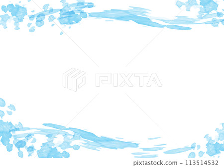 Refreshing light blue watercolor frame 05 Refreshing light blue watercolor frame 05 113514532