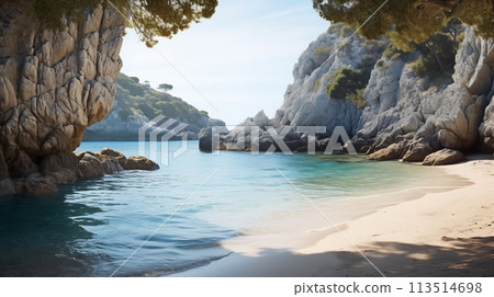 Coastal seclusion Hidden coves accessible only by sea.AI Generated Coastal seclusion Hidden coves accessible only by sea.AI Generated 113514698