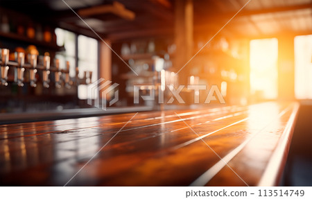 Empty wooden bar counter with copy space, AI generated Empty wooden bar counter with copy space, AI generated 113514749