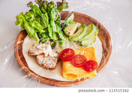Ingredients for folded wraps Ingredients for folded wraps 113515162