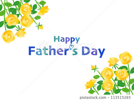 fathers day yellow rose flower decoration illustration 113515265