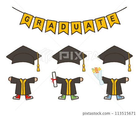Faceless Graduation Illustration 113515671