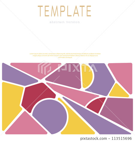 Abstract composition of geometric shapes. Layout and ideas for title pages, covers, books, brochures, leaflets, posters, booklets. Template for interior and decoration ideas. Simple style 113515696