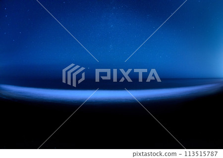 The sea at night with a starry sky The sea at night with a starry sky 113515787
