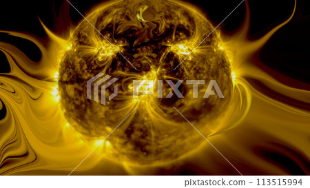 A beautiful star called the Sun.Blinding flashes appear on the surface. A beautiful sight. 113515994