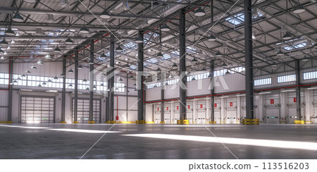 Empty warehouse or storehouse in daylight. 113516203