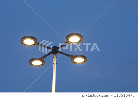 The street light on the blue sky background The street light on the blue sky background 113516473