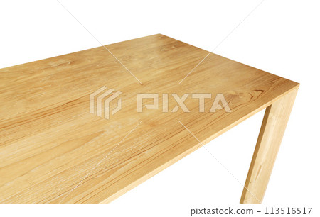 Empty teak wood table top isolated on white background. Empty teak wood table top isolated on white background. 113516517