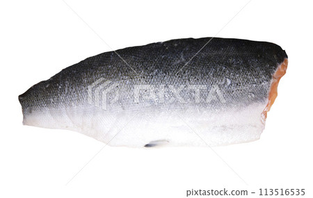 Salmon fish sliced isolated on white background Salmon fish sliced isolated on white background 113516535