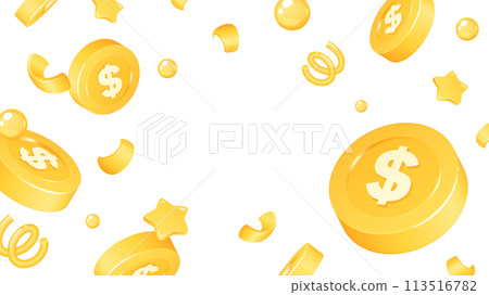 三維可愛硬幣背景圖_16:9_dollar 三維可愛硬幣背景圖_16:9_dollar 113516782
